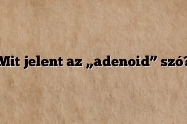 Mit jelent az „adenoid” szó?