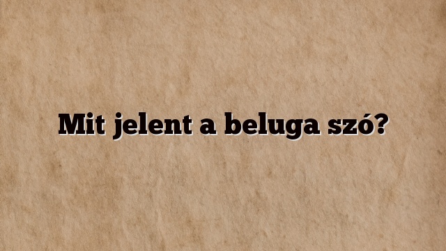 Mit jelent a beluga szó?