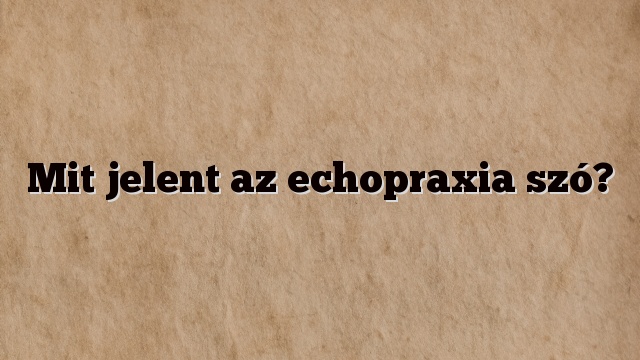 Mit jelent az echopraxia szó?