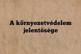 A környezetvédelem jelentősége