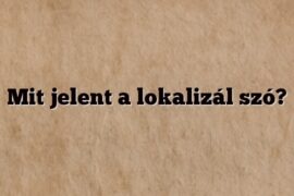 Mit jelent a lokalizál szó?