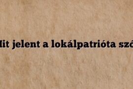 Mit jelent a lokálpatrióta szó?
