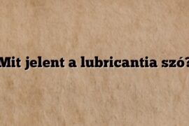 Mit jelent a lubricantia szó?