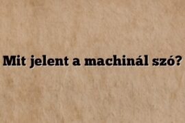 Mit jelent a machinál szó?