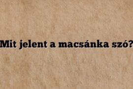 Mit jelent a macsánka szó?